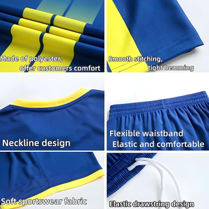 เสื้อฝึกซ้อมแบบแห้งเร็วระบายอากาศได้ดีพร้อมหมายเลขชื่อทีมแบบกำหนดเอง |   ชุดฟุตบอลสำหรับผู้ใหญ่คุณภาพสูงแบบซับลิเมชั่น - Product Image 5