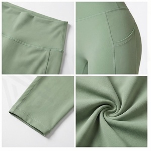 Leggings de yoga taille haute pleine longueur North Approach, sans coutures, vert uni, extensibles dans quatre directions, vêtements de sport pour femmes - Product Image 4