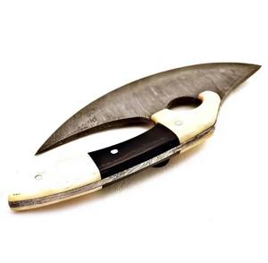 Cortador de Pizza de Acero de Damasco Hecho a Mano con Mango de Madera Personalizado y Funda de Cuero Steel Craft International - Product Image 2