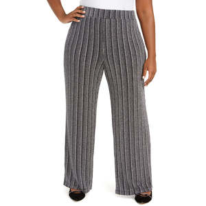 Pantalon palazzo décontracté pour femme, coupe large, taille haute, en tissu doux, style confortable pour le quotidien - Product Image 1