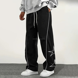2026 New Lightweight Canvas Fleece Cotton Custom Wholesale Men's Sweatpants Formal Style Black Color - Product Image 1