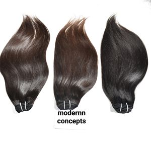 Extensions de cheveux humains vierges indiens Remy lisses et soyeux, sans nœuds, sans perte, de 8 à 36 pouces, cuticules alignées, vente en gros - Product Image 2