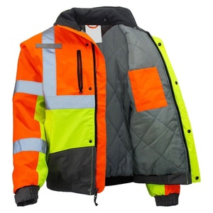 Top Trending Reflective Work Safety <b>Jacket</b> with Stand Collar Breathable 100% Polyester Waterproof Winter Work Clothing <b>Jacket</b> - Product Image 1