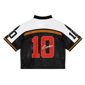 Maillot de football/soccer surdimensionné pour homme OEM 100 % coton, design personnalisé, respirant, style vintage streetwear, tenue d'équipe - Product Image 4
