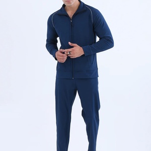 Chaqueta Deportiva Azul Marino para Hombre con Cierre Completo y Bolsillos Laterales, Diseño Deportivo de Secado Rápido, Corte Regular, Ropa de Otoño, Fabricante al por Mayor - Product Image 3