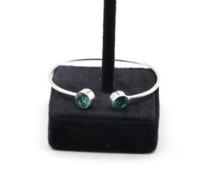 Zircon Stone Adjustable Bangles with German <b>Silver</b> | Sparkling Zircon <b>Cuff</b> Bangle | Handmade Fashion Jewelry for Women - Product Image 1