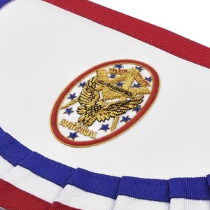 Delantal Masónico de la Orden de la Estrella del Este, Morado Étnico, Terciopelo, Bordado a Mano, Estrella OES, Servicio OEM - Product Image 3