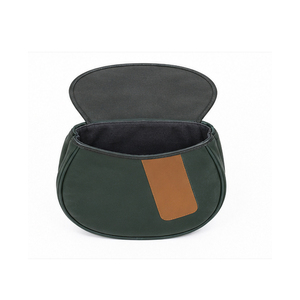 Professional Design Minimalist <b>Leather</b> Backpack Dark Green With Tan Flap Durable Outdoor Use All Seasons One Size Falconry Bag - Product Image 4