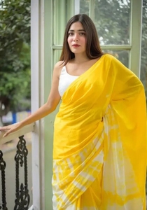 KV Soft Linen Cotton <b>Saree</b> With Unstitched Blouse - Product Image 1