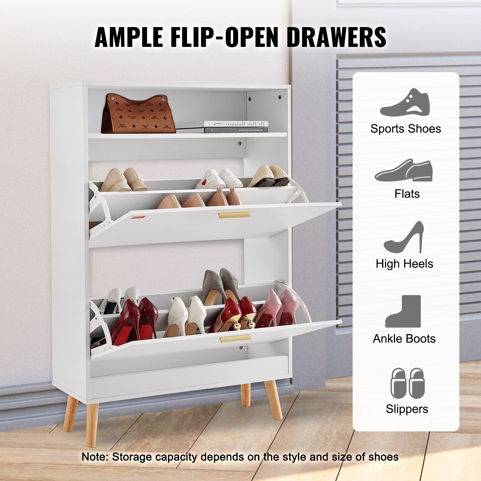 Ücretsiz ayakta Entryway ayakkabı için depolama dolabı 2 Flip