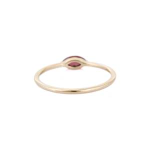 18K Yellow <b>Gold</b> Natural <b>Opal</b> & Topaz Stackable Wedding Band <b>Ring</b> - Product Image 4
