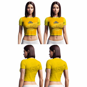 Women <b>Crop</b> <b>Top</b> T-Shirts Soft Stretch Fabric With Easy Motion <b>Support</b> Casual Trend Women <b>Crop</b> <b>Top</b> T-Shirts - Product Image 6