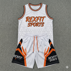 เสื้อบาสเก็ตบอล Rexfit สีน้ำเงินแบบกำหนดเอง พิมพ์ลายส่วนตัว ชุดทีมชาย หญิง เยาวชน ชุดบาสเก็ตบอลสำหรับทีมโรงเรียนและสโมสร - Product Image 5