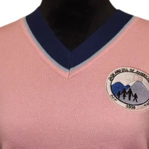 แจ็คแอนด์จิลเสื้อสเวตเตอร์คอวีสีชมพูอ่อนสำหรับผู้หญิง เสื้อแขนยาวถักนิตติ้งเนื้อนุ่ม สไตล์ลำลองทันสมัย สวมใส่สบาย - Product Image 5