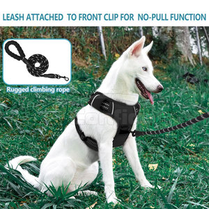Harnais anti-traction pour animaux de compagnie avec clips avant et arrière, en tissu respirant, confortable et de contrôle efficace pour la promenade, l'entraînement et la course - Product Image 4