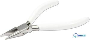 Alicates de punta de cadena de acero inoxidable con mango de PVC blanco pulido y doble resorte, herramienta para hacer joyas, serie 300 - Product Image 6