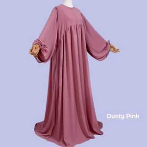 Abaya de poliéster de moda islámica para mujer, diseño étnico de manga larga, con estampado digital/reliéfico, hiyab, naqab. - Product Image 6