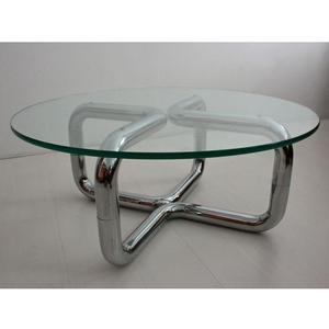 Meubles de salon de style moderne, table d'appoint en métal moderne avec pieds en métal argenté ronds - Product Image 1