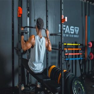 Gabbia di potenza multifunzionale da 100 libbre per la casa palestra con capacità di 1000 libbre regolabile Pullup Squat Rack per il Fitness completo bilanciere - Product Image 5