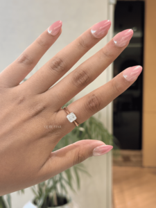 Exclusive <b>Cushion</b> Shape Lab Grown Diamond Knife Edge Solitaire Ring 1.57ct VS EF Gold Engagement Jewelry Luxury Gift For Women - Product Image 1
