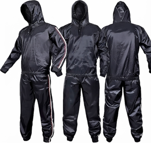 Trajes de Sauna para Hombre, Chaqueta y Pantalones para Ejercicio Físico y Gimnasio, Personalizables, para Todas las Temporadas, para Pérdida de Peso, Uso Doméstico, con Capucha, de Poliéster/Spandex - Product Image 6