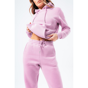 ชุดเซ็ตเสื้อผ้าสตรีทแวร์สองชิ้น ผ้าเทคฟลีซลายเรียบ สไตล์ลำลองสำหรับฤดูหนาว เสื้อฮู้ดแขนยาว กางเกงขายาว เป็นมิตรต่อสิ่งแวดล้อม - Product Image 5