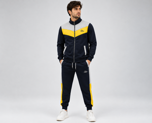 2024 mode hommes coton polaire survêtements décontracté chaud fermeture éclair deux pièces ensembles pour l'hiver Logo caractéristique - Product Image 1