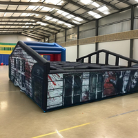 Maison hantée gonflable écologique de 8 m x 4 m pour Halloween, thème zombie pour adultes