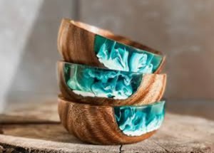 Tazón de Resina y Madera Hecho a Mano, Tazón para Servir Alimentos, Tazón para Sopa, Diseño Moderno, Alta Calidad, Decoración para Fiestas y Bodas - Product Image 4