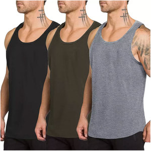 Débardeur sans manches pour homme, noir, col rond, couleur unie, tricoté, style athlétique, uni - Product Image 6