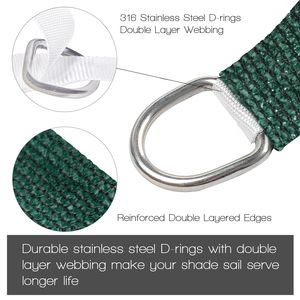 Tenda Parasole Verde Scuro in HDPE 3,66m x 3,66m x 3,66m – Eleganti Vele e Reti Ombreggianti - Product Image 3