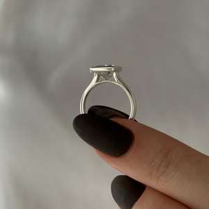 2 Carat Princess Cut E VVS2 Lab <b>Diamond</b> Solitaire <b>Ring</b>, Bezel Set Princess Cut <b>Diamond</b> Engagement <b>Ring</b> , IGI Certified - Product Image 4