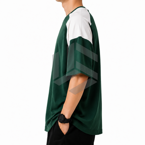 T-shirt Homme Oversize à Imprimé Géométrique Manches Courtes Col Rond Formel Streetwear Vert Blanc Respirant Tricoté Polyester Numérique - Product Image 2