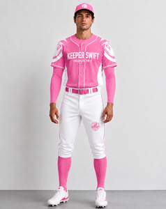 Conjunto de Uniforme de Béisbol Rosa Personalizado, Jersey de Béisbol Sublimado, Ropa de Equipo, Fabricante OEM ODM - Product Image 4