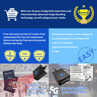 Escáner de código QR de montaje fijo de alta velocidad EMT6432C para tarjetas de identificación y escáner OCR de stock de pasaporte