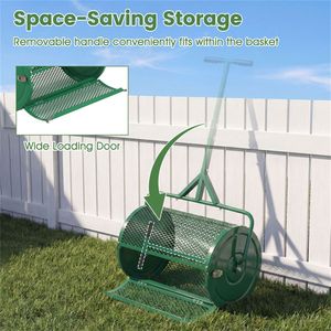 Spargitore per Prato da 24 Pollici con Rete da 0,75 x 0,5 Pollici, Spargitore di Compost per Terra, Sabbia e Fertilizzante, Verde - Product Image 6