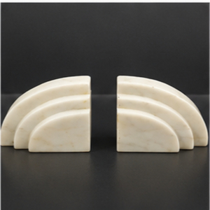 Juego de Sujetalibros de Mármol en Forma de Arco, Piedra Blanca Banswara, Decoración para el Hogar, Escultura de Diseño Moderno - Product Image 3