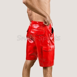 OEM Service Reasonable Price Leather Shorts For Men Latest Style Custom Design Streetwear Men Leather Shorts In Wholesale - Product Image 5