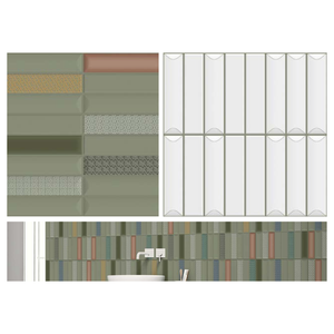 Carreaux muraux en porcelaine émaillée sculptée 300x300mm durables, texture de luxe pour la rénovation des halls d'appartements et l'immobilier commercial - Product Image 2