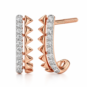 Pendientes de Aro con Diamantes Cultivados en Laboratorio de Lujo, Pendientes Huggie con Diamantes de Corte Redondo en Oro de 10K, 14K, 18K, Plata 925, 935, Joyería Fina - Product Image 3