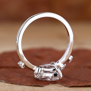 Bague de Fiançailles en Moissanite Taille Poire avec Sertissage à Griffes, Grappe Florale Minimaliste, Bague de Mariage Plaqué Or, Bague de Promesse - Product Image 2