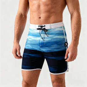 Shorts décontractés pour hommes OEM 2026, tendance printemps-été, en toile, avec dentelle, longueur genou, fermeture à cordon, imprimé, confortable et doux - Product Image 2