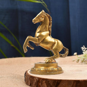 Estatua Decorativa de Caballo Dorado Master Flame, Figura de Latón de Lujo, Escultura de Mesa para Hogar, Oficina, Sala de Estar e Interiores - Product Image 2