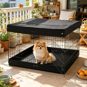 Cuccia per Cani da Esterno Salvaspazio per Recinzioni e Box per Animali Domestici - Product Image 6
