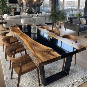 Fresh Arrival Epoxy Resin Top Modern Center <b>Table</b> with Metal Frame Living Room Furniture Epoxy <b>Table</b> Customized - Product Image 4