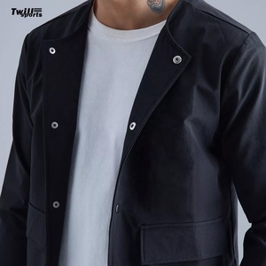 2025 vente en gros hommes veste avec col d'interdiction boutonné respirant vêtements de rue vêtements de mode vestes pour hommes - Product Image 3