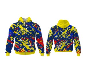 Unisex Sublimation Full Zip Hoodie Lightweight Polyester Custom Hoodie - Product Image 4