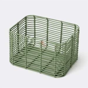 Cesta de Almacenamiento de Mimbre Sintético Verde Salvia, Organizador Tejido para Ordenar la Sala de Estar y Decorar el Hogar Viettimecraft - Product Image 1