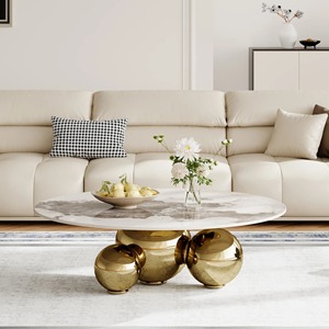 Modern <b>Round</b> Wood <b>Coffee</b> <b>Table</b> With Storage Shelf Scandinavian Living Room Furniture - Product Image 6