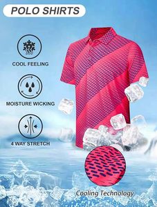 Chemise de golf pour homme à motif chevron, motif flèche dynamique, haut de sport, design performant, jersey athlétique à col - Product Image 5